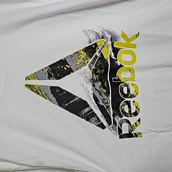Reebok 2XL white and yellow short sleeve shirt - Picture 2 of 6